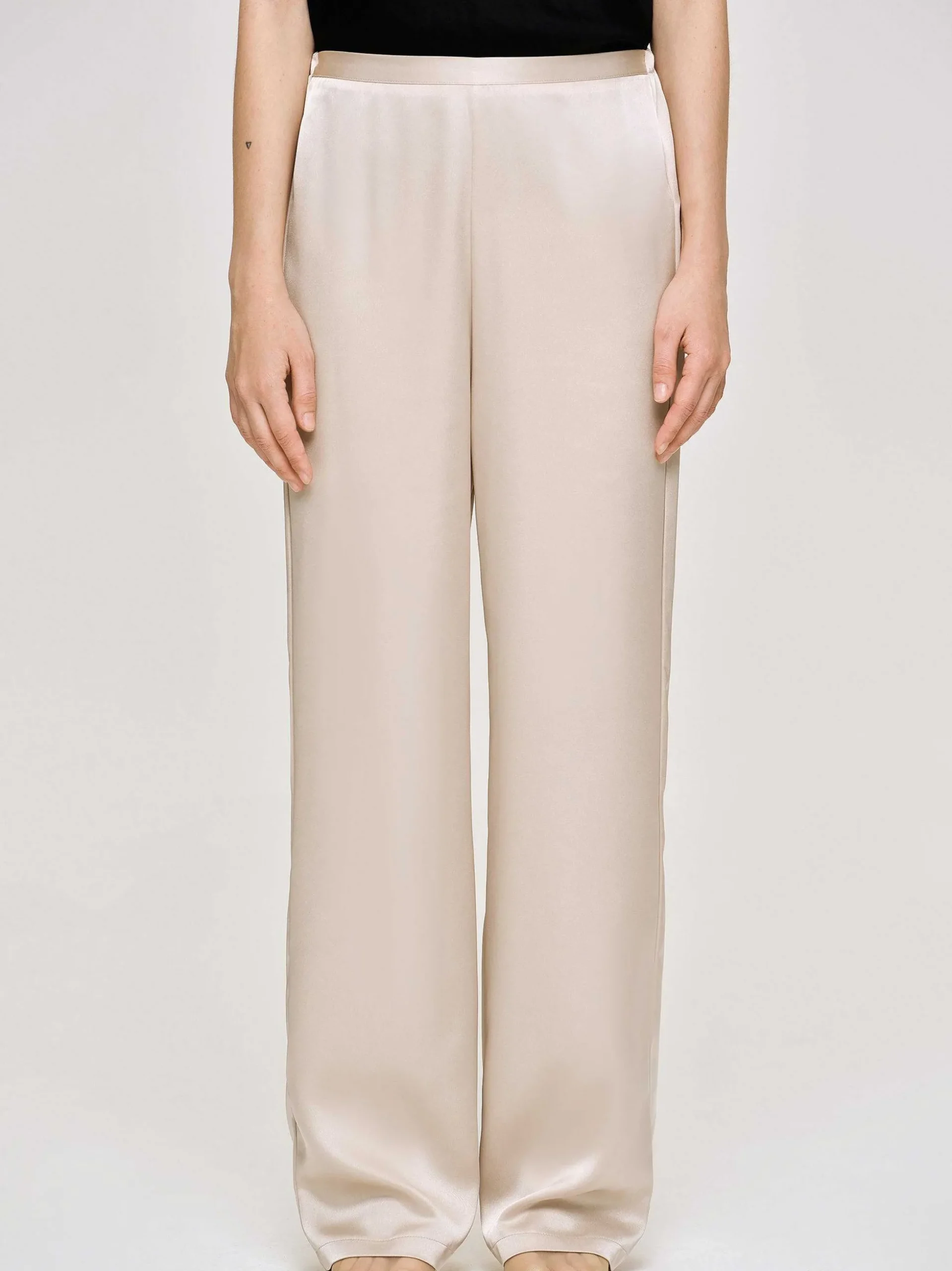 Women Source Unknown Accessories-Satin-Crepe Pants, Champagne