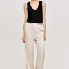 Women Source Unknown Accessories-Satin-Crepe Pants, Champagne