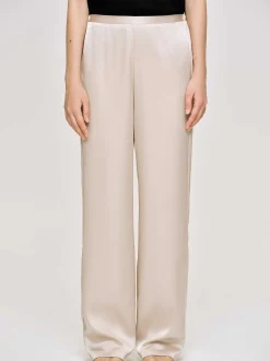 Women Source Unknown Accessories-Satin-Crepe Pants, Champagne