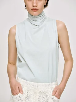 Women Source Unknown Accessories-Scarf-Neck Top, Blizzard Blue