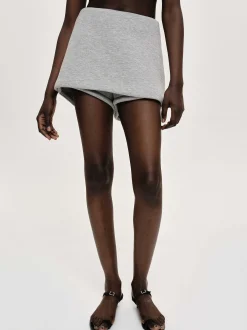 Women Source Unknown Bottoms-Segura Sweat Mini Skorts, Gainsboro Melange