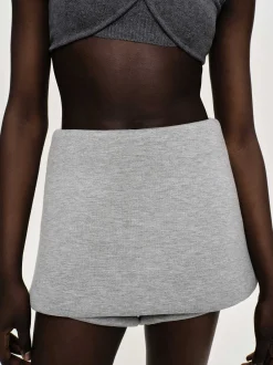 Women Source Unknown Bottoms-Segura Sweat Mini Skorts, Gainsboro Melange