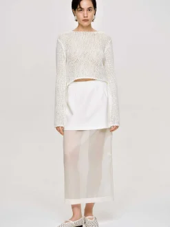 Women Source Unknown Clothing-Semi-Sheer Knit, Birch