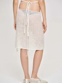 Women Source Unknown Co-Ords-Semi-Sheer Knit Skirt, Birch