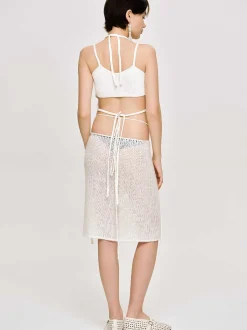 Women Source Unknown Knitwear-Semi-Sheer Knit Skirt, Birch