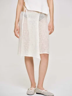 Women Source Unknown Knitwear-Semi-Sheer Knit Skirt, Birch