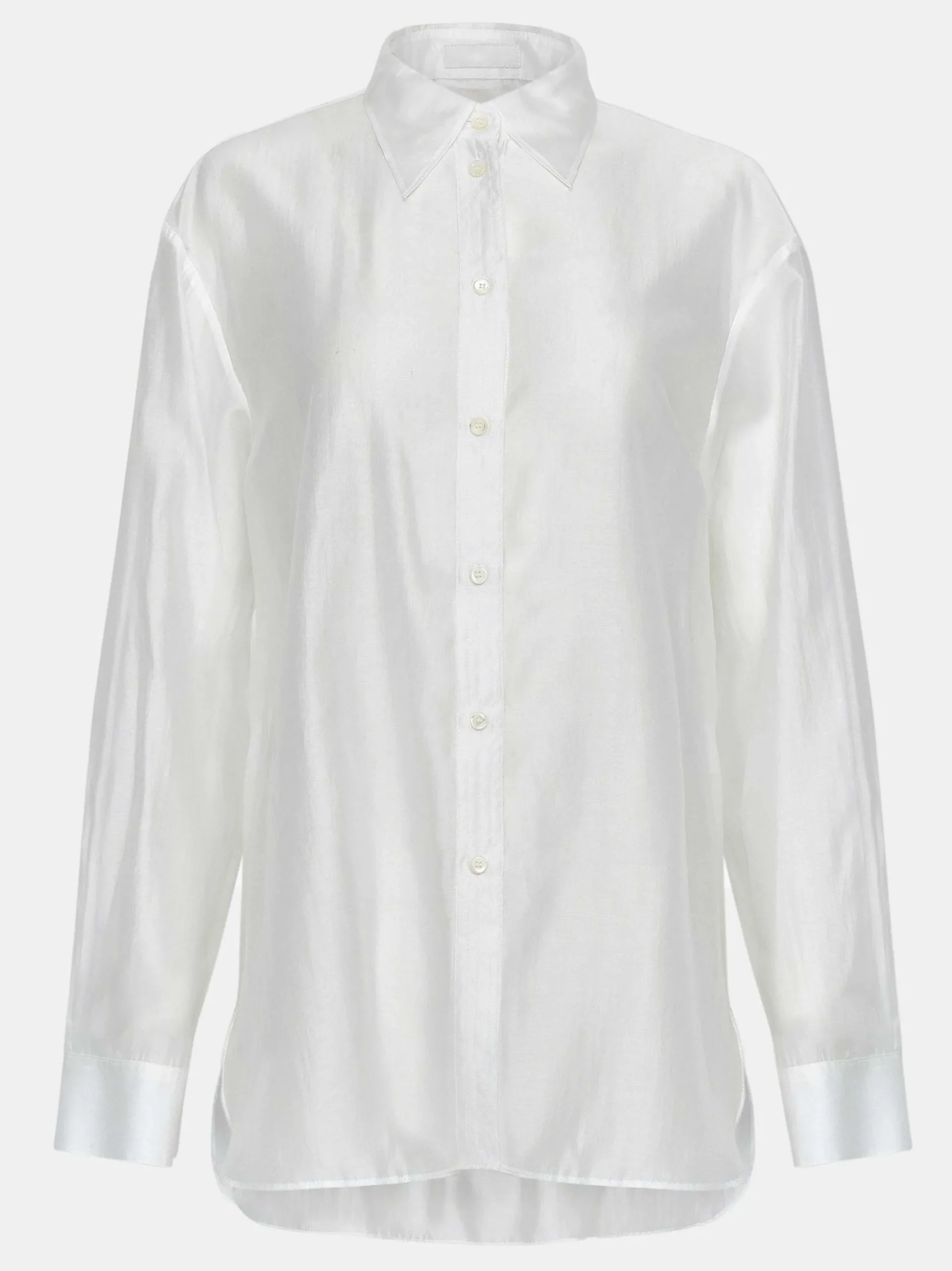 Women Source Unknown Accessories-Sheer Button-Down Shirt, White