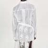 Women Source Unknown Accessories-Sheer Button-Down Shirt, White