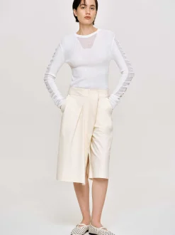 Women Source Unknown Clothing-Sheer Sleeve Knit, White
