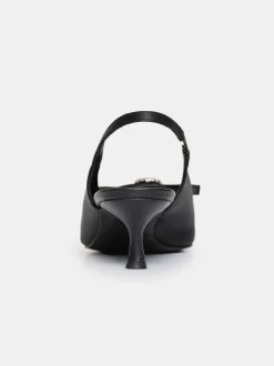 Women Source Unknown Shoes & Bags-Sifua Front Buckle Slingback Sandals, Black