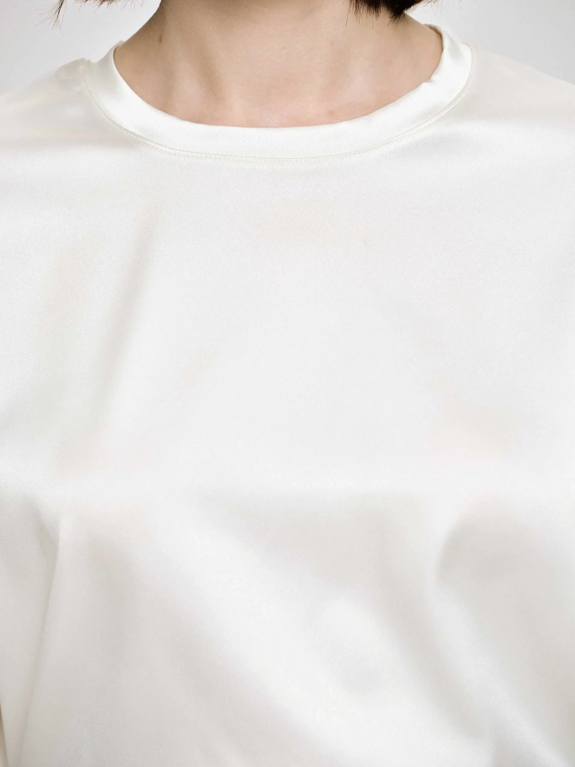 Women Source Unknown Accessories-Silky Satin T-Shirt, White