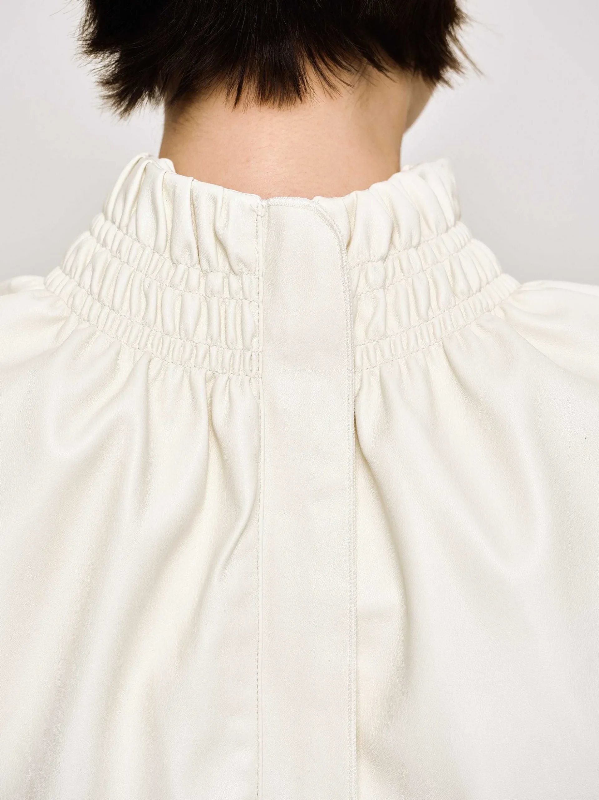Women Source Unknown Accessories-Sleeveless Leather Top, Ivory