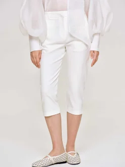 Women Source Unknown Bottoms-Slim Capri Pants, White