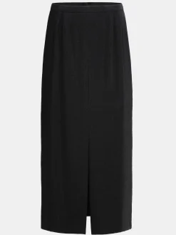 Women Source Unknown Clothing-Slit Maxi Skirt, Black