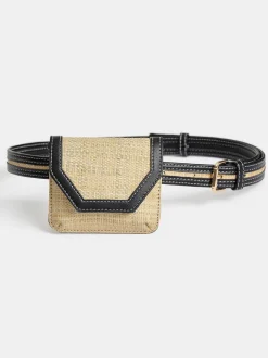 Women Source Unknown Clothing-Small Raffia Belt Bag, Natural