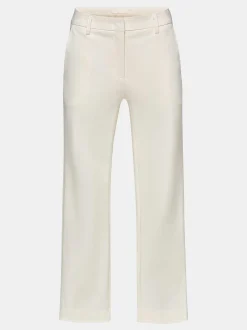 Women Source Unknown Clothing-Straight Crop Cigarette Trousers, Ivory