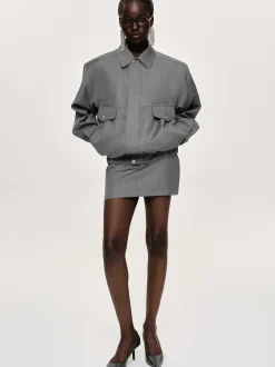 Women Source Unknown Accessories-Suit Bomber Jacket, Dove