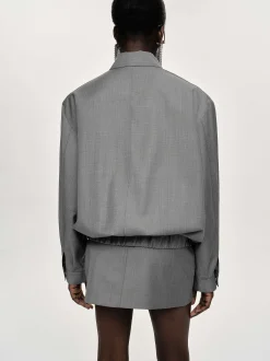 Women Source Unknown Accessories-Suit Bomber Jacket, Dove