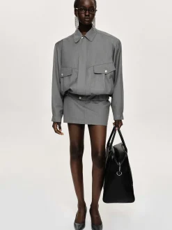 Women Source Unknown Accessories-Suit Bomber Jacket, Dove