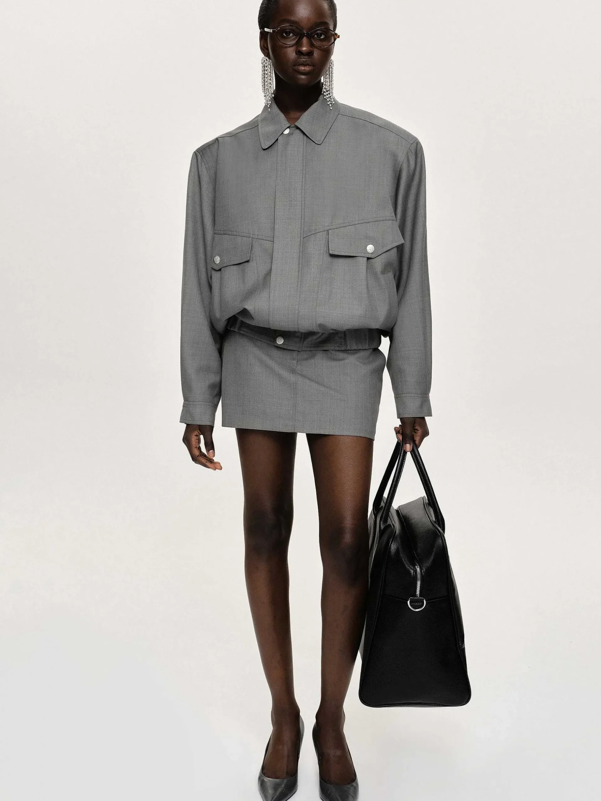 Women Source Unknown Accessories-Suit Bomber Jacket, Dove
