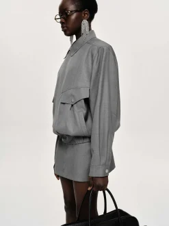 Women Source Unknown Accessories-Suit Bomber Jacket, Dove