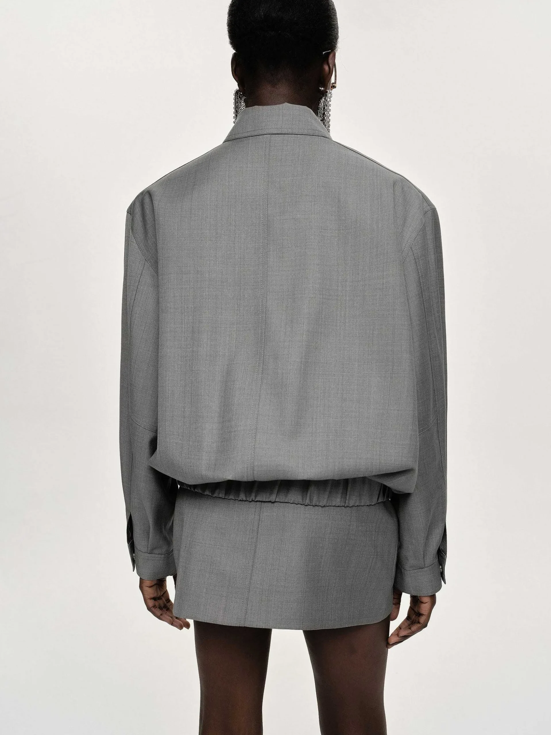 Women Source Unknown Accessories-Suit Bomber Jacket, Dove