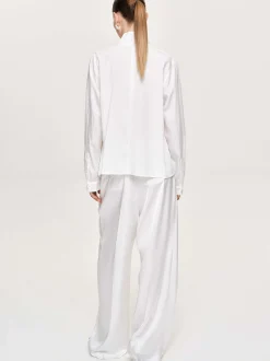 Women Source Unknown Clothing-Taiamo Fluid Satin Trousers, White