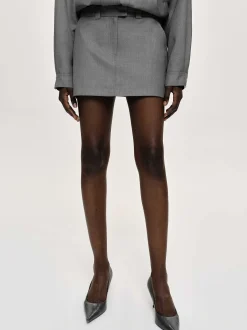 Women Source Unknown Clothing-Tailored Miniskirt, Dove
