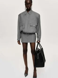 Women Source Unknown Clothing-Tailored Miniskirt, Dove