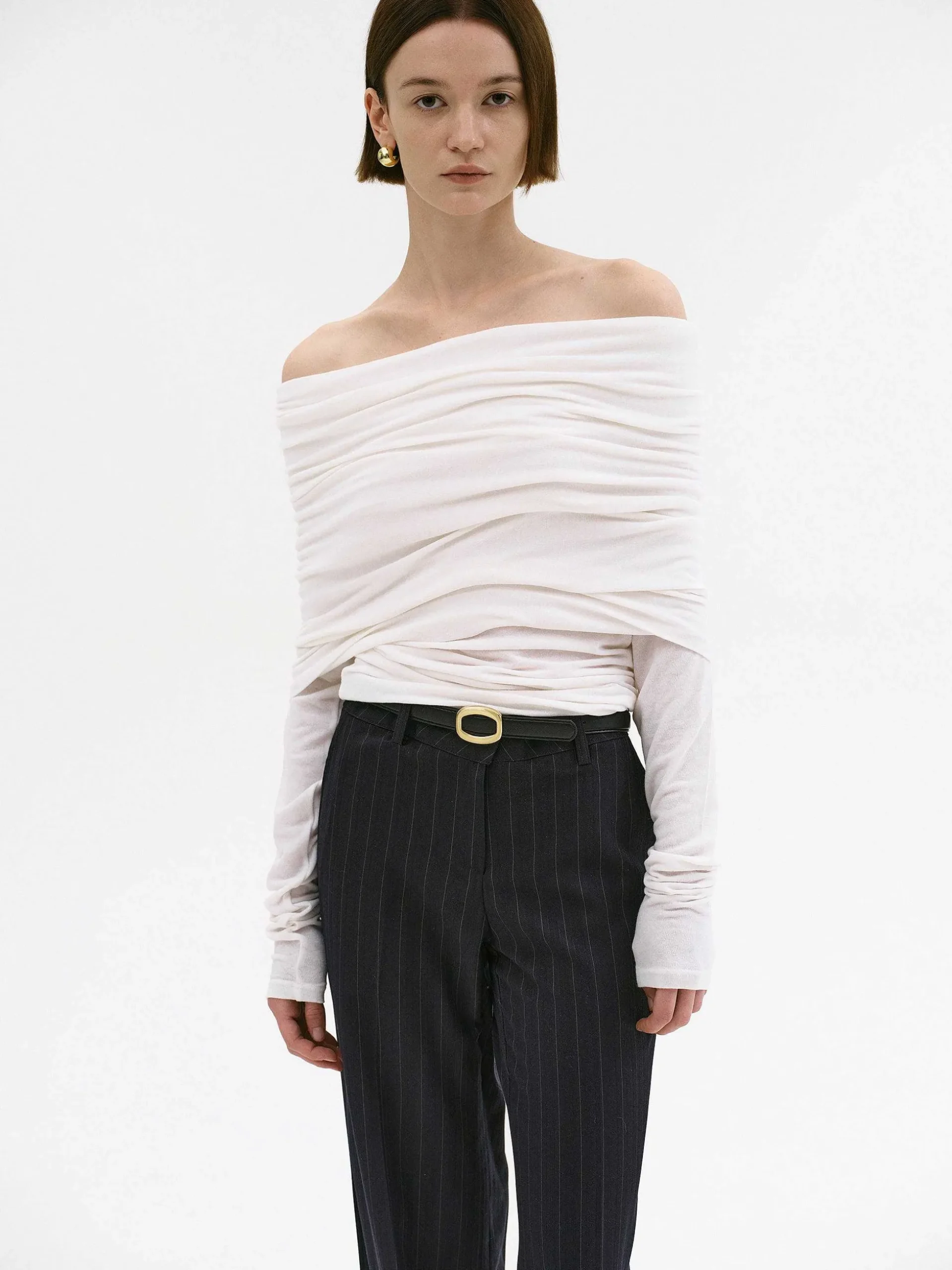 Women Source Unknown Accessories-Tova Off Shoulder Knit, Cream