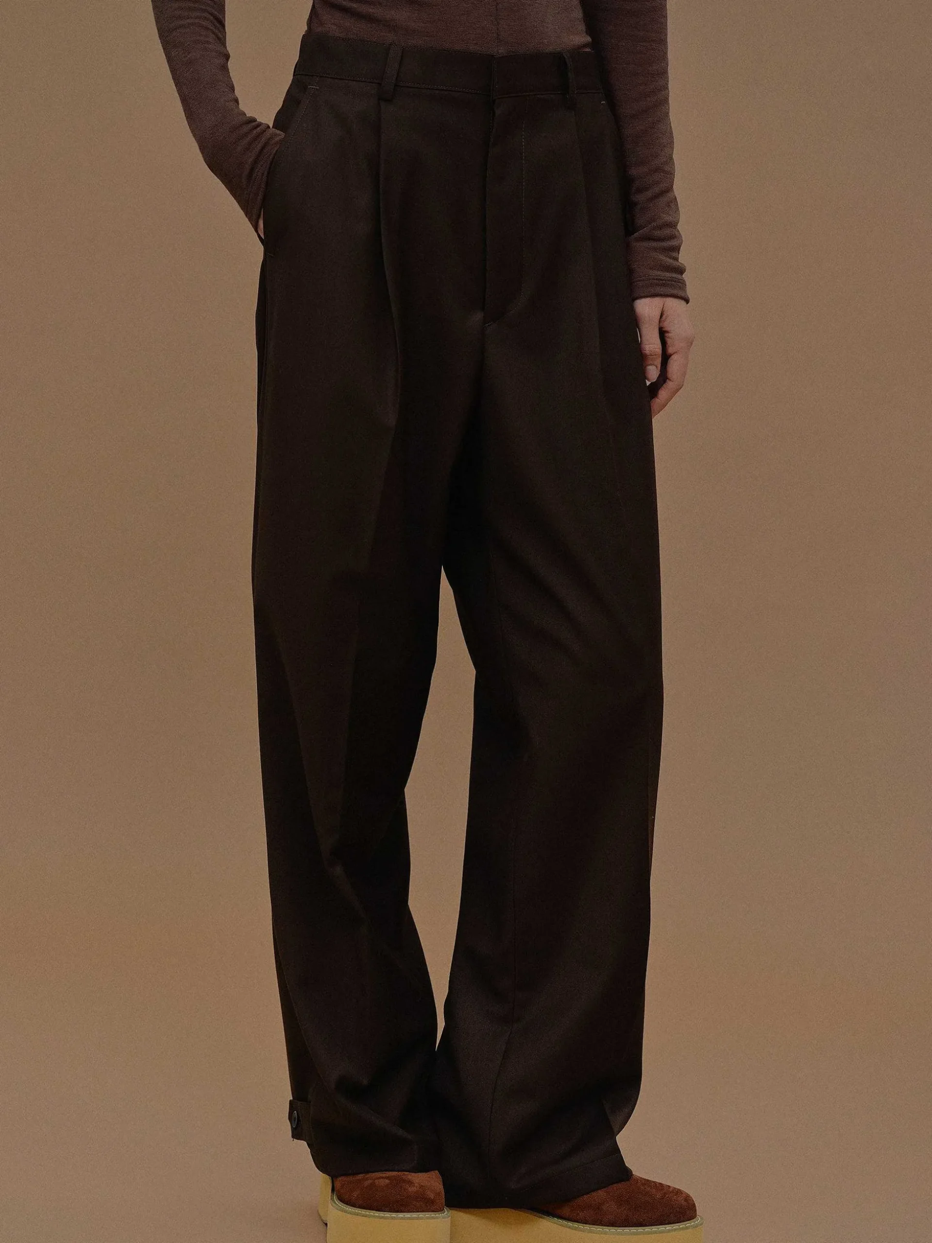 Women Source Unknown Bottoms-Triangle Pocket Relaxed Trousers, Fondant