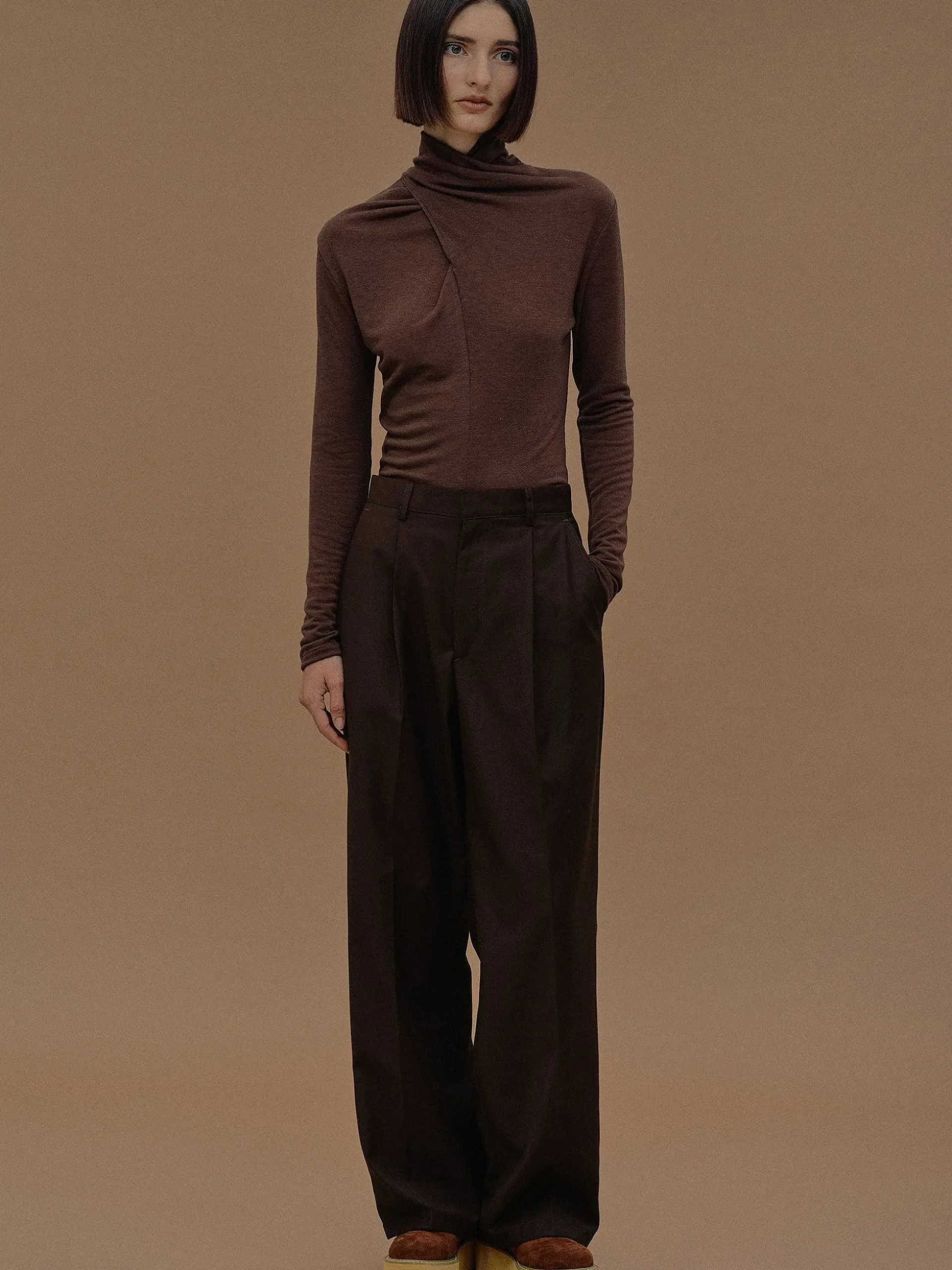 Women Source Unknown Bottoms-Triangle Pocket Relaxed Trousers, Fondant