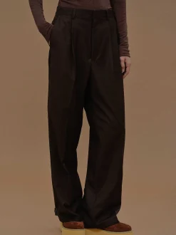 Women Source Unknown Clothing-Triangle Pocket Relaxed Trousers, Fondant