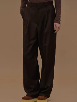 Women Source Unknown Clothing-Triangle Pocket Relaxed Trousers, Fondant