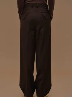Women Source Unknown Clothing-Triangle Pocket Relaxed Trousers, Fondant