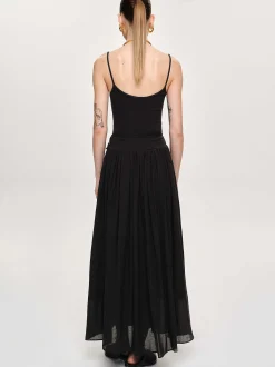 Women Source Unknown Accessories-Tulle Slip Dress, Black