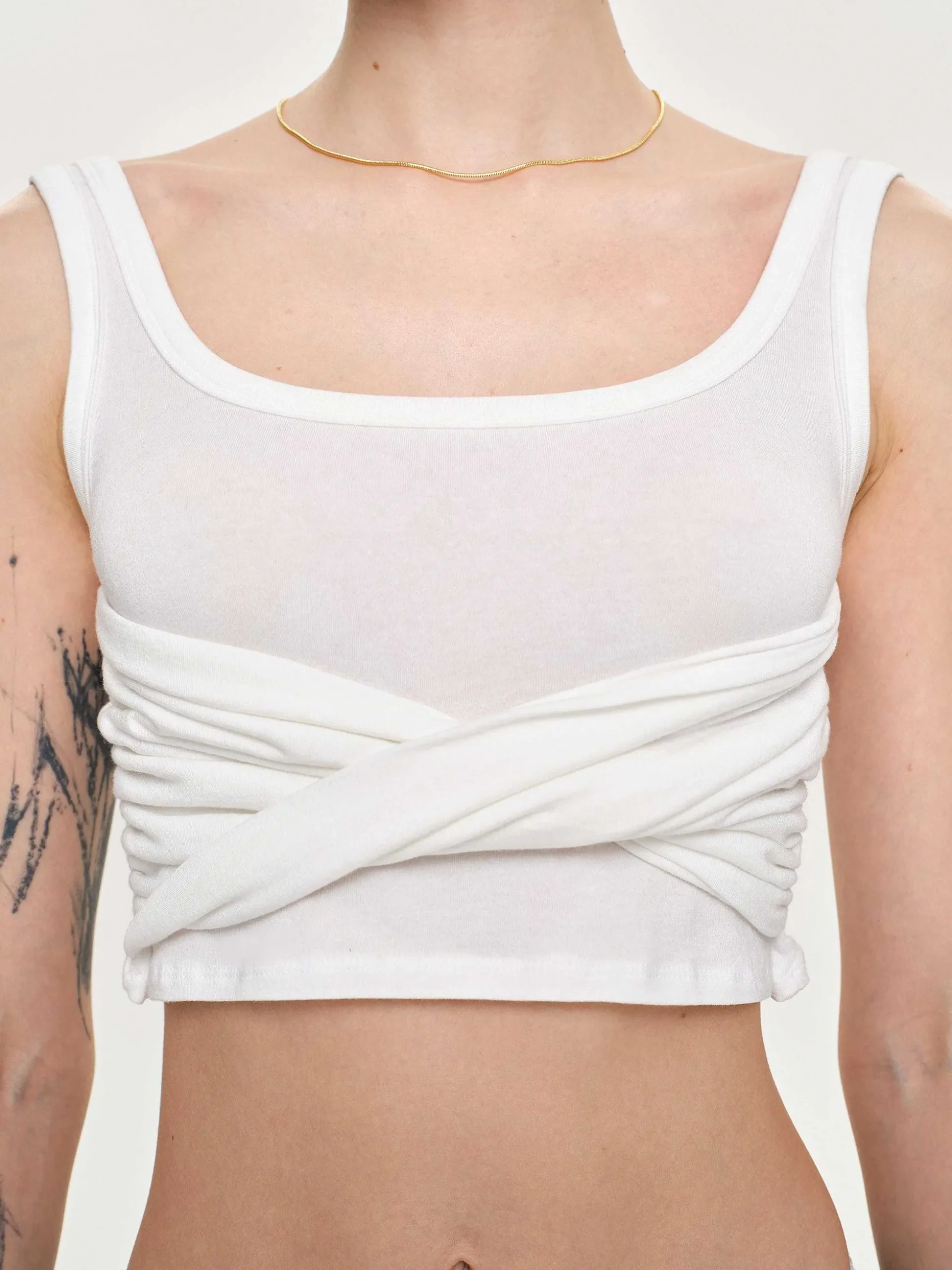 Women Source Unknown Clothing-Twist Tank Top, White