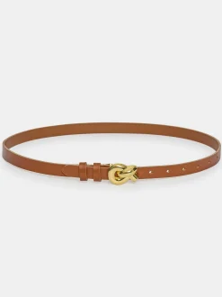 Women Source Unknown Clothing-Twisted Knot Buckle Belt, Camel