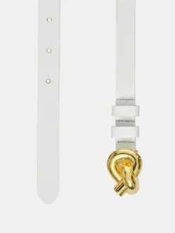 Women Source Unknown Clothing-Twisted Knot Buckle Belt, White