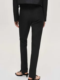 Women Source Unknown Clothing-Tyia Bias-Cut Slim Trousers, Black