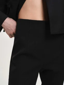 Women Source Unknown Clothing-Tyia Bias-Cut Slim Trousers, Black