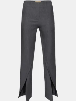 Women Source Unknown Clothing-Tyia Bias-Cut Slim Trousers, Dark Charcoal