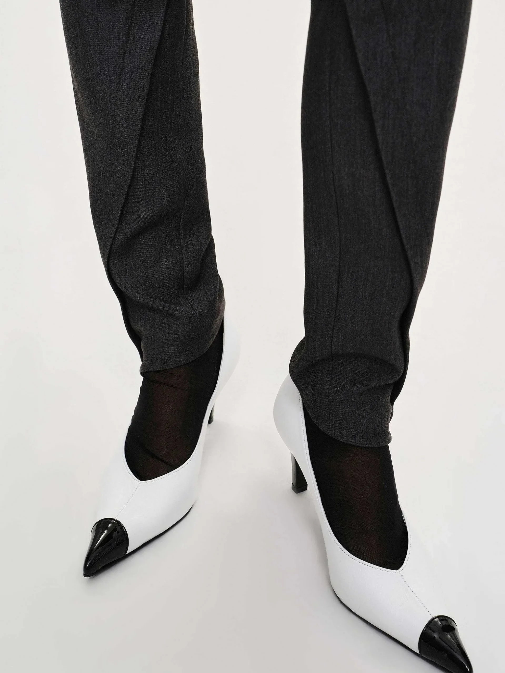 Women Source Unknown Clothing-Tyia Bias-Cut Slim Trousers, Dark Charcoal