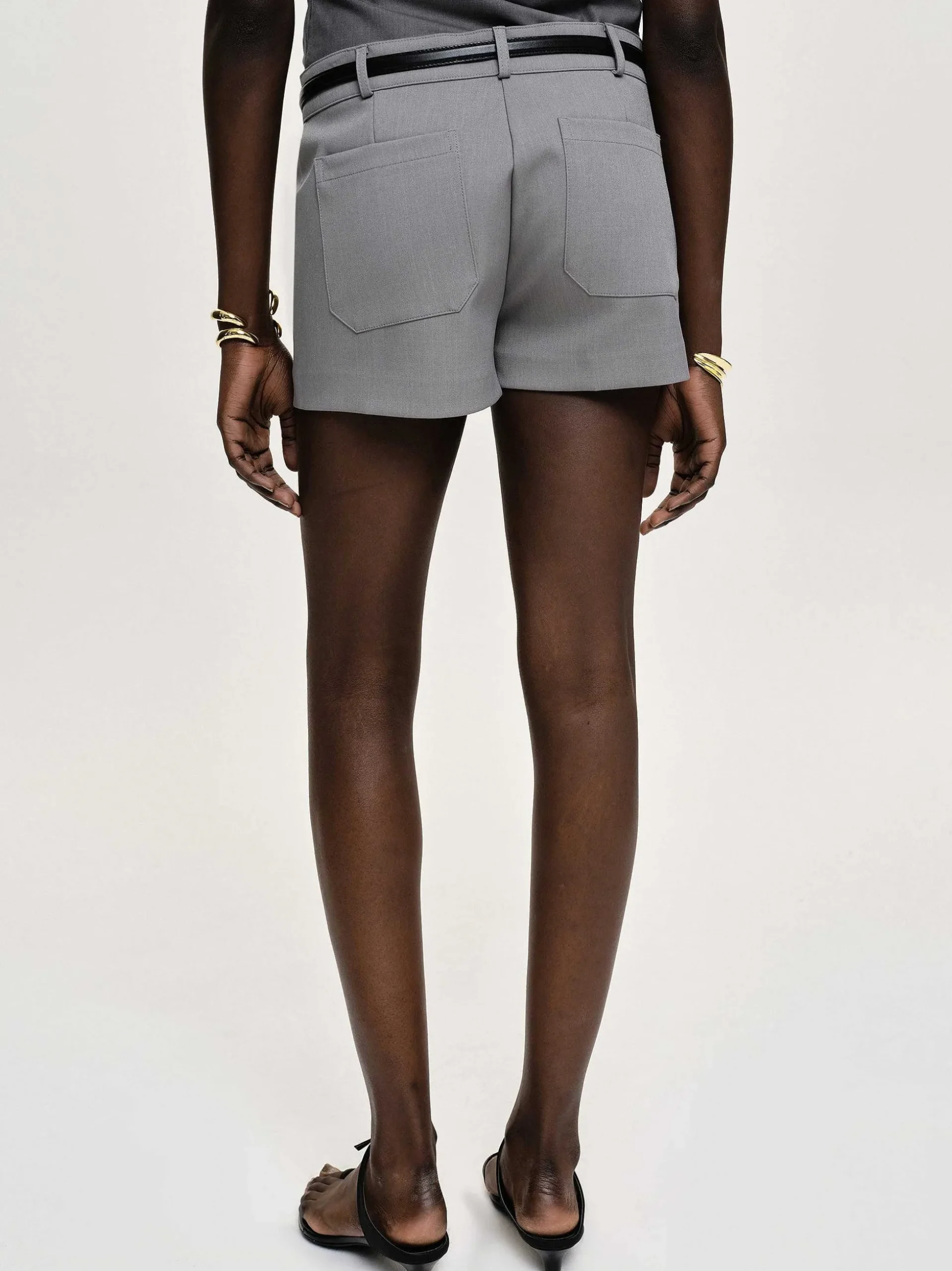 Women Source Unknown Clothing-Ulna Welt Pocket Shorts, Grey