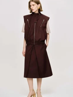 Women Source Unknown Accessories-Versatile Zip Vest, Black Cherry