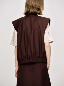 Women Source Unknown Accessories-Versatile Zip Vest, Black Cherry