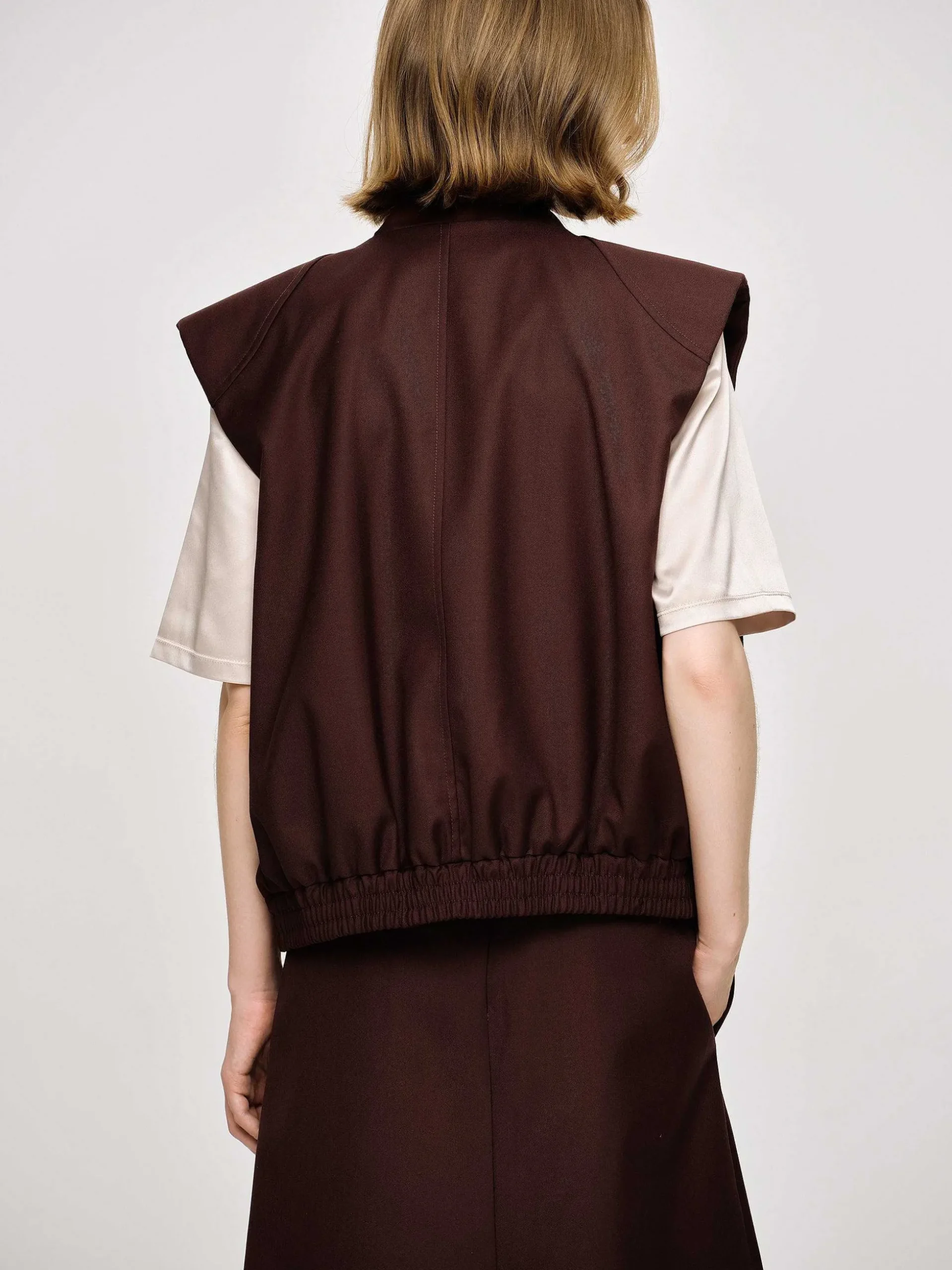Women Source Unknown Accessories-Versatile Zip Vest, Black Cherry
