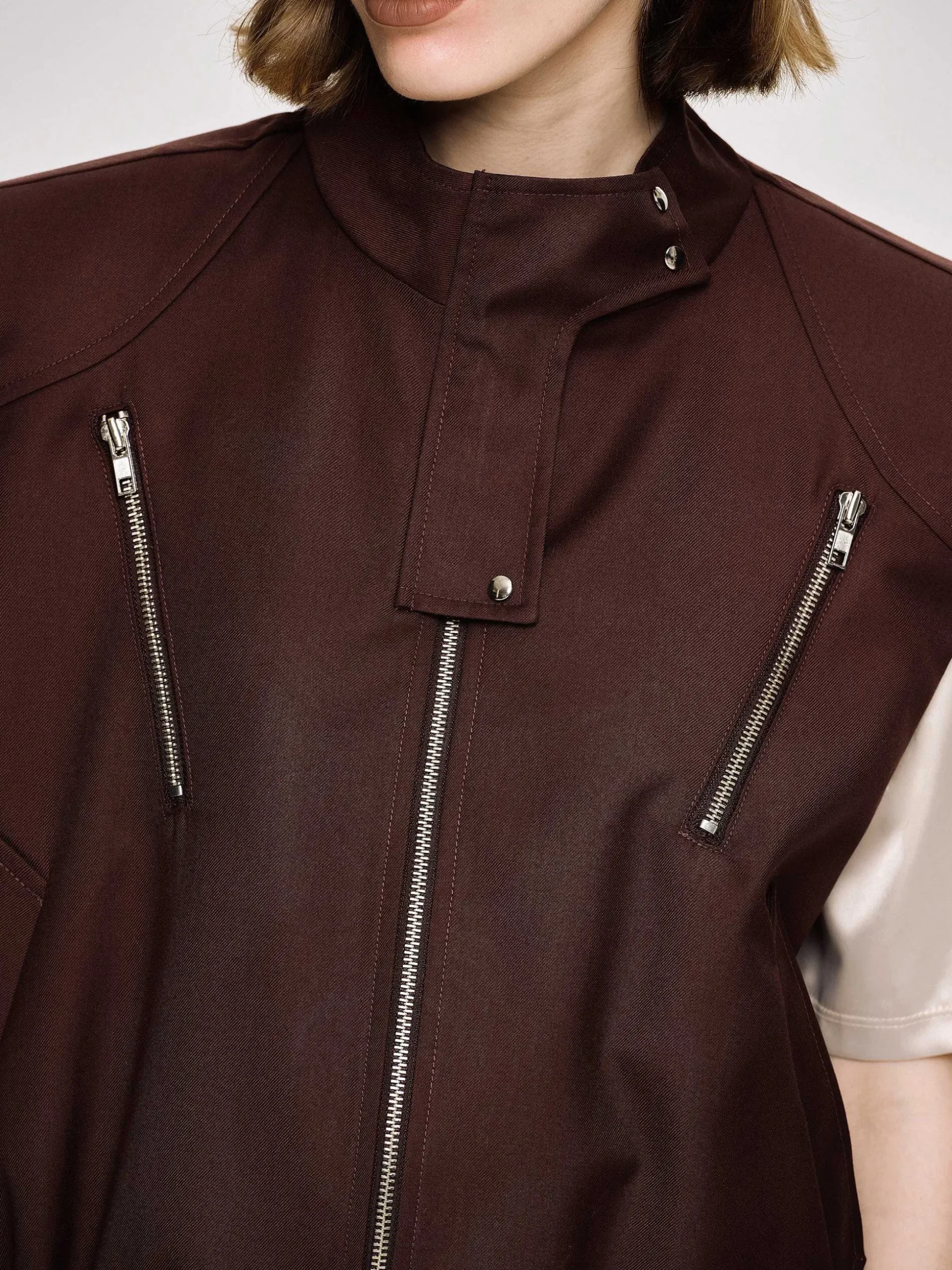 Women Source Unknown Accessories-Versatile Zip Vest, Black Cherry