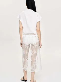 Women Source Unknown Clothing-V-Neck Crepe Blouse, White
