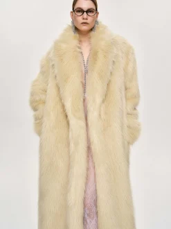 Women Source Unknown Outerwear-Wallis Fur Oversized Grandpa Coat, Tuscan Cream